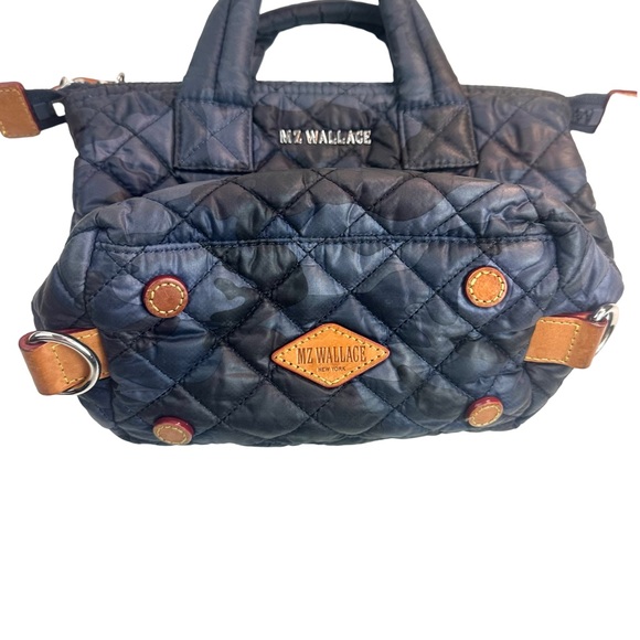 MZ WALLACE Women’s Micro Sutton Recycled Nylon Small Crossbody In Dark Blue Camo - Picture 8 of 13